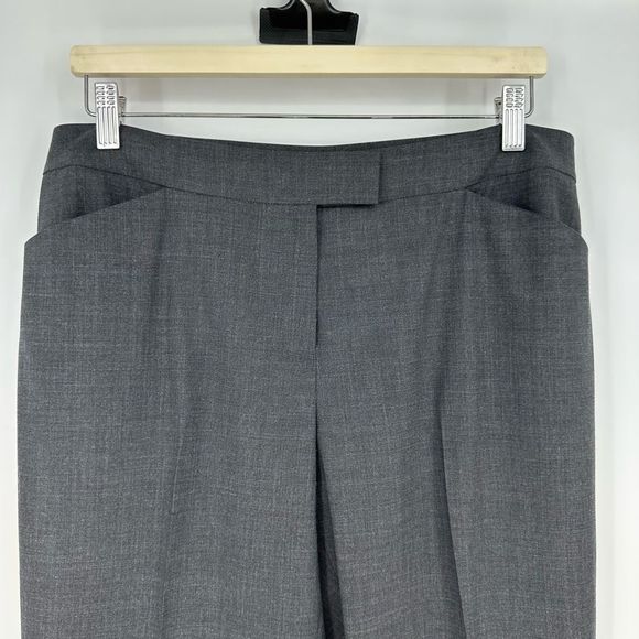 Lafayette 148 Stretch Wool Irving Pants Size 10 Grey Office Classic - Picture 5 of 10